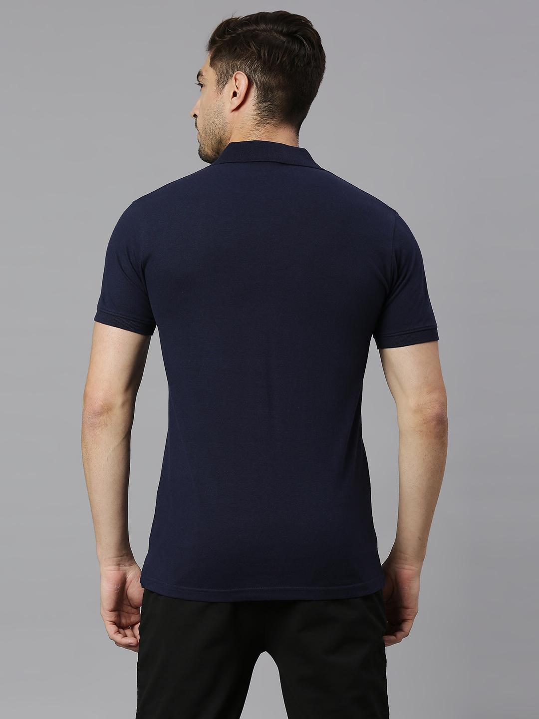 Gujarat Titans Men Navy Blue Printed Half Sleeves Polo Collar Cotton T-Shirt (2)