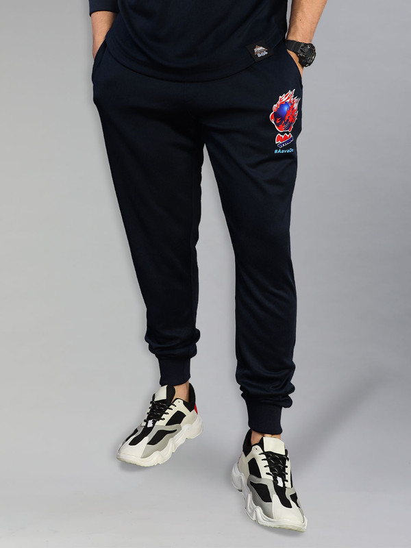 Gujarat Titans Men Navy Blue Printed Regular Fit Joggers (1)