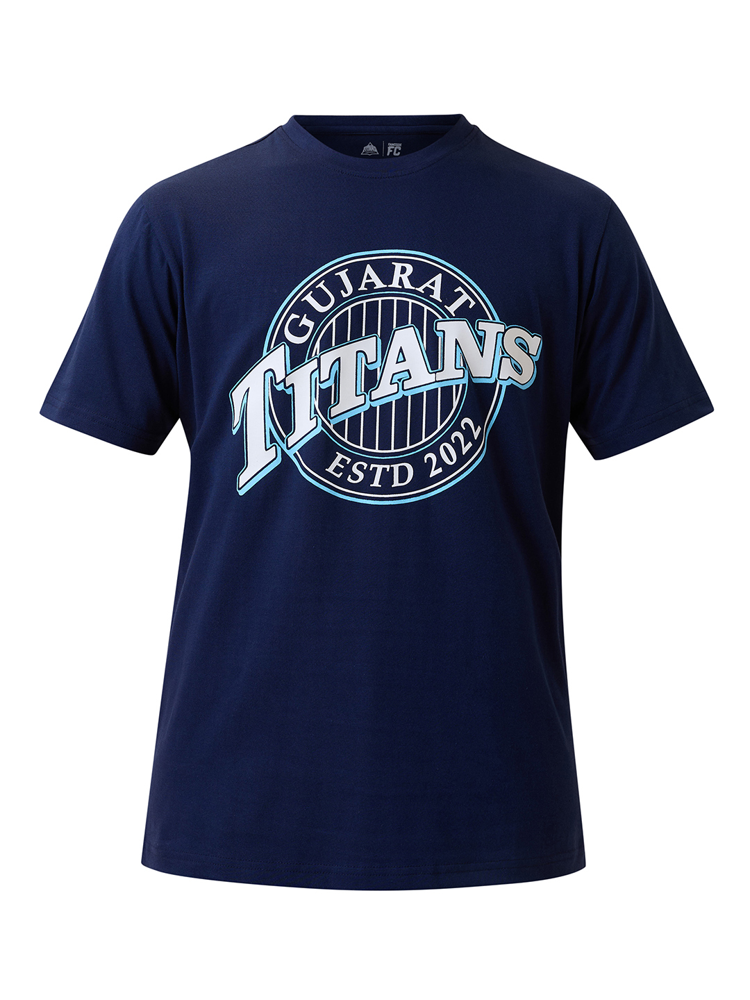 Gujarat Titans Men Navy Blue Typography Printed Half Sleeves Round Neck Cotton T-Shirt (6)