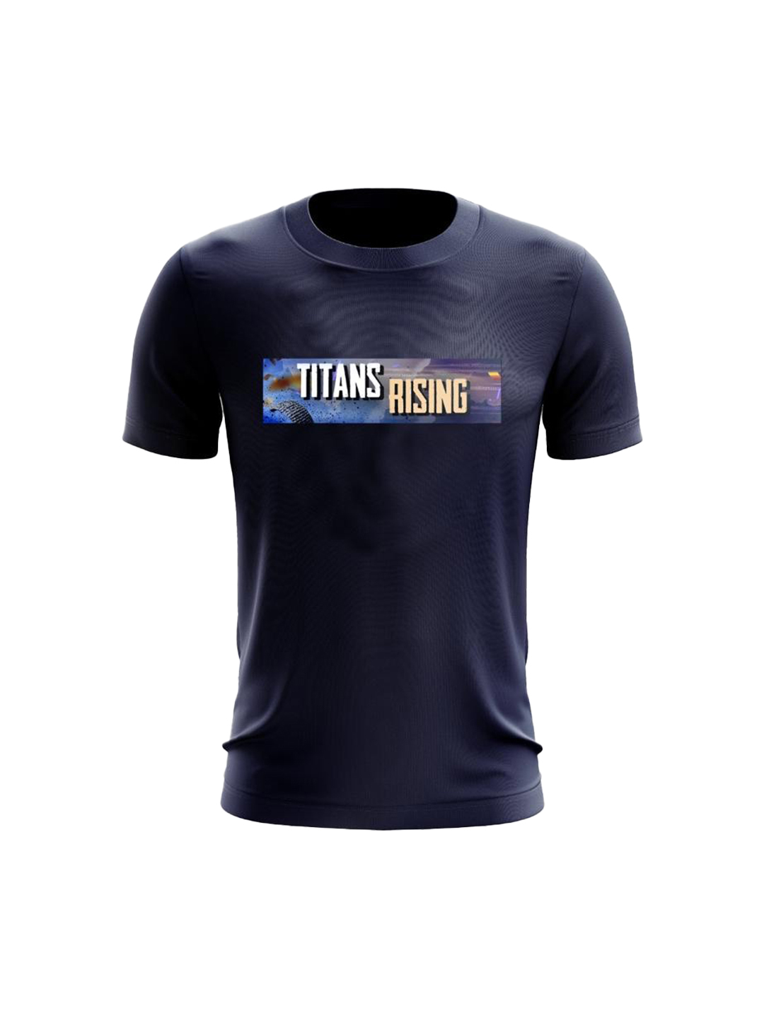 Men Navy Graphic Printed Half Sleeves Round Neck Cotton T-Shirt