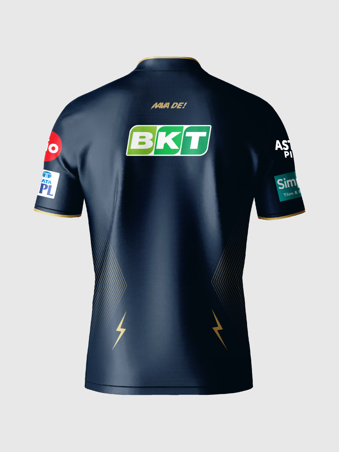 Buy Men s Navy Blue and Gold Half Sleeves Mandarin Collar Official Player Edition 2024 Match Jersey From Fancode Shop