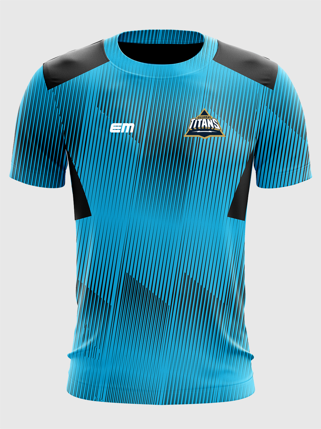 Men Turquoise Blue Graphic Printed Half Sleeves Round Neck Polyester T-Shirt