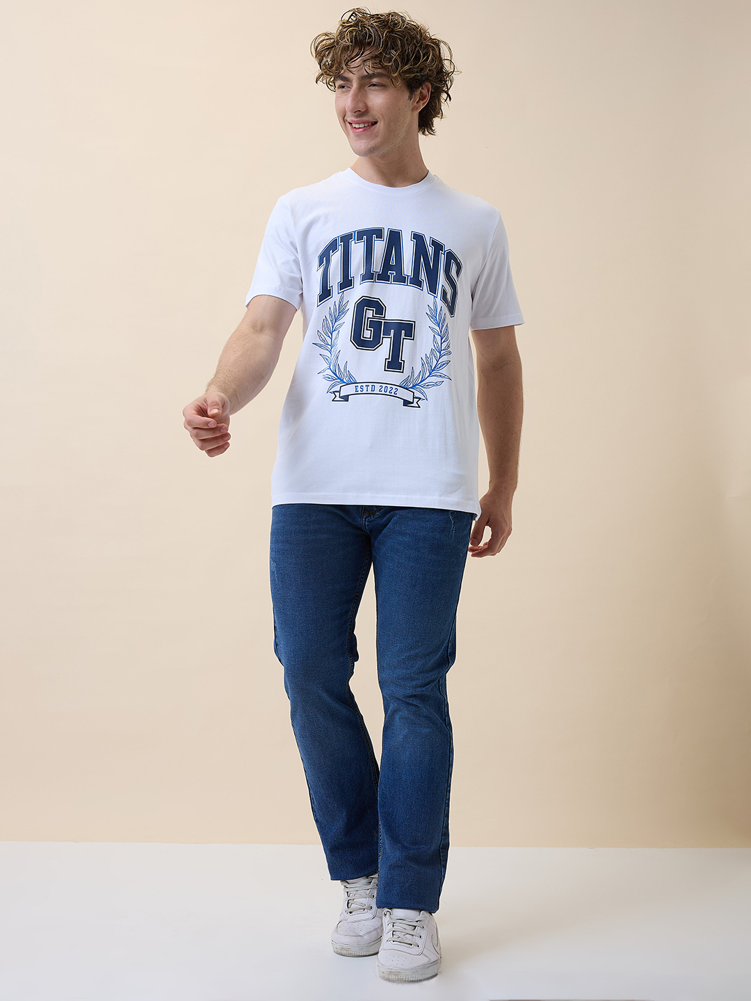 Gujarat Titans Men White Typography Printed Half Sleeves Round Neck Cotton T-Shirt (2)
