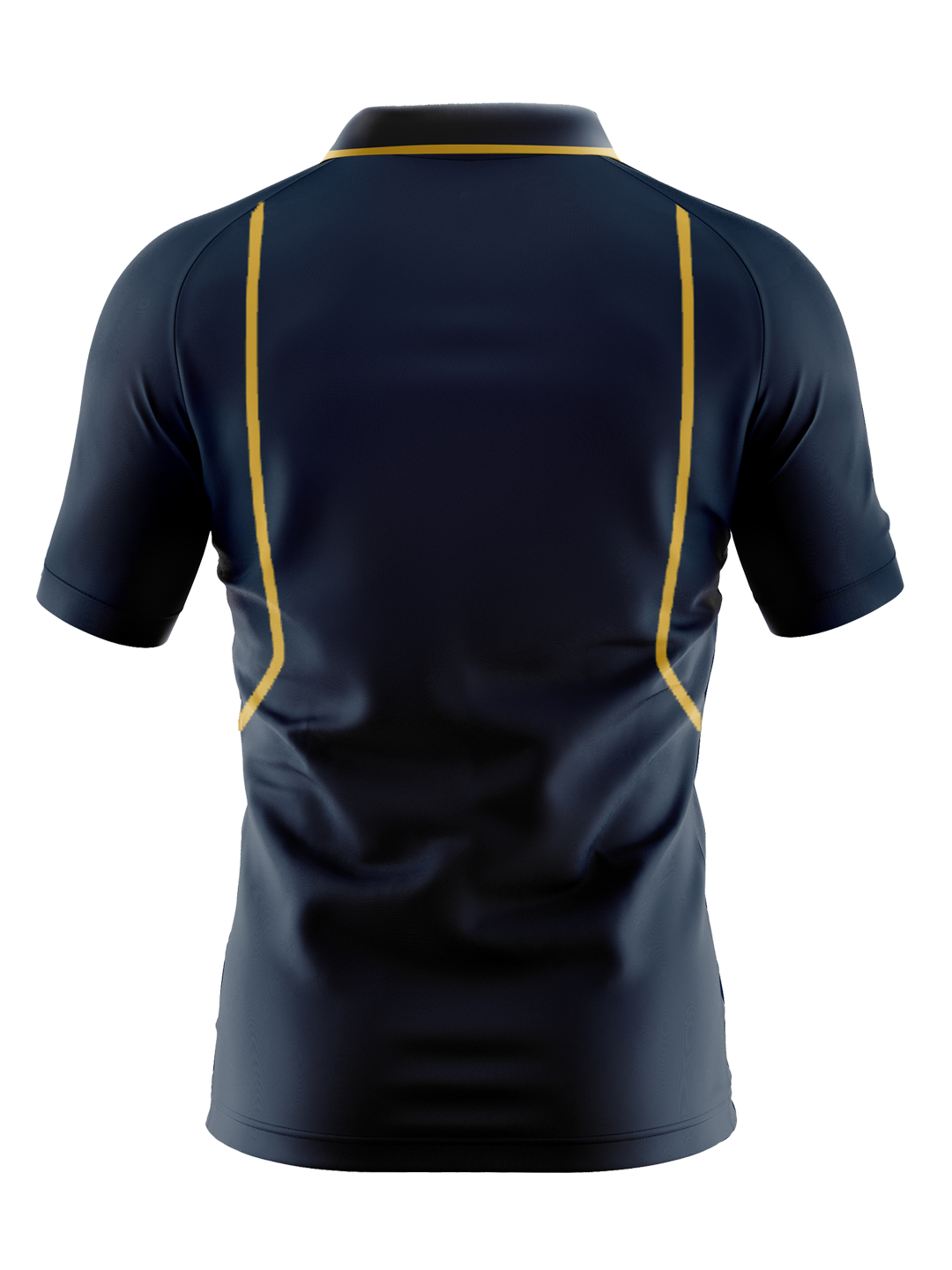Gujarat Titans Men's Navy Blue and Gold Geometric Printed Half Sleeves Polo Collar Polyester T-Shirt (2)
