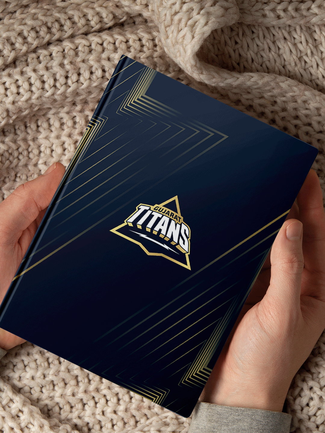 Gujarat Titans Navy Blue and Gold Logo Printed Hardbound Cover A5 Ruled 100 Pages Diaries - (Pack of 1) (5)