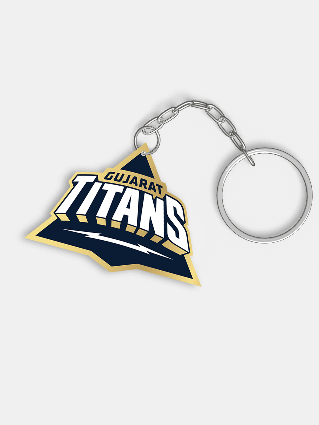 Navy Blue and White Digital Print GT Logo Metal Keychain - (Pack of 1)