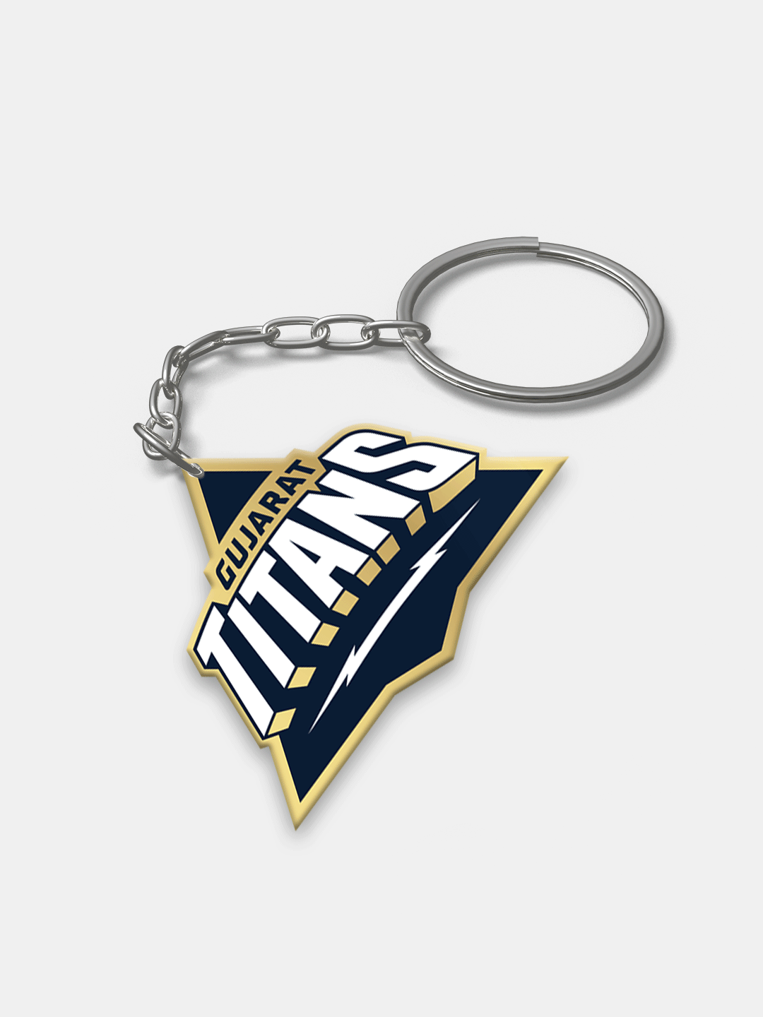 Gujarat Titans Navy Blue and White Digital Print GT Logo Metal Keychain - (Pack of 1) (2)