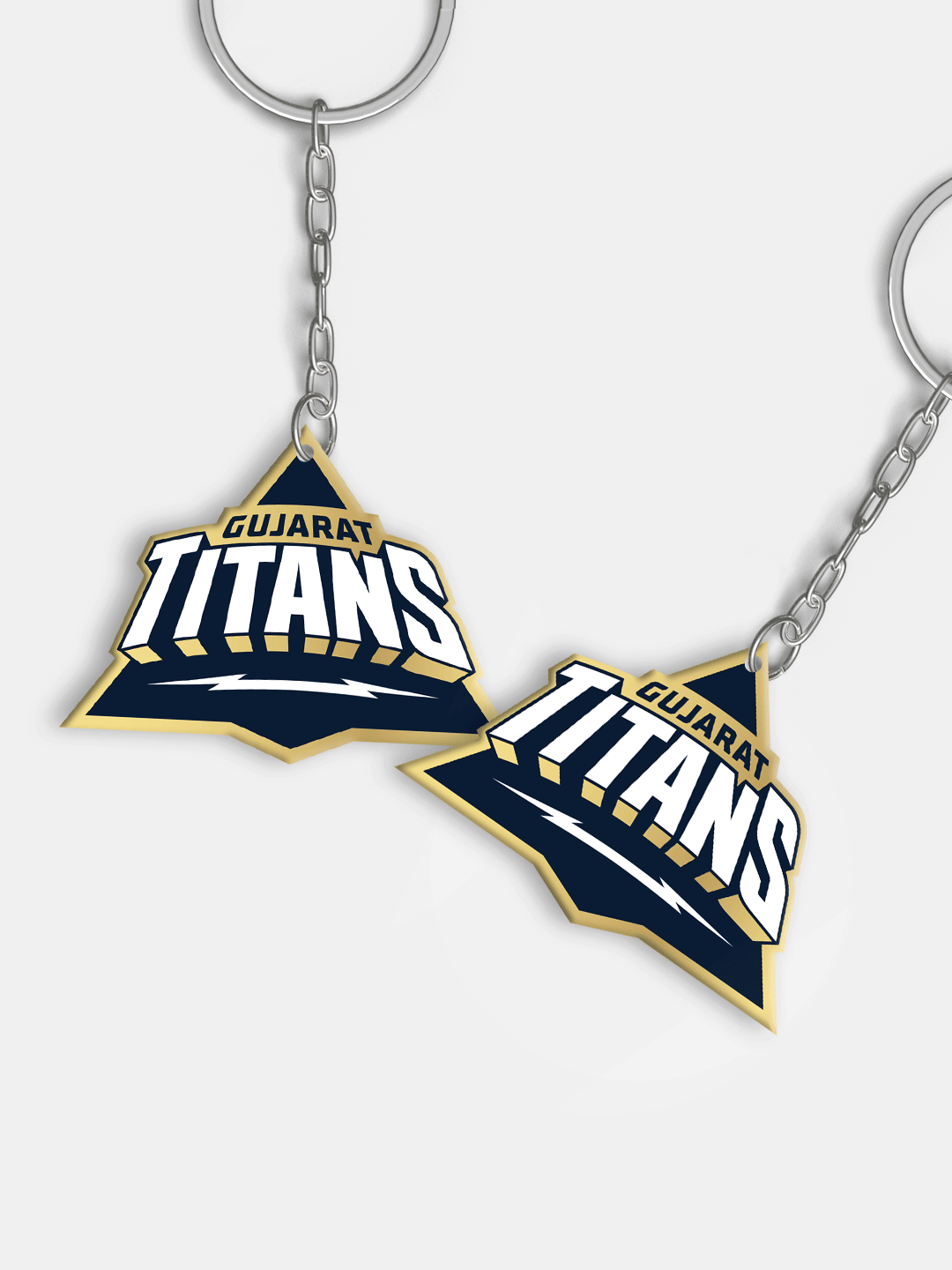 Gujarat Titans Navy Blue and White Digital Print GT Logo Metal Keychain - (Pack of 1) (3)