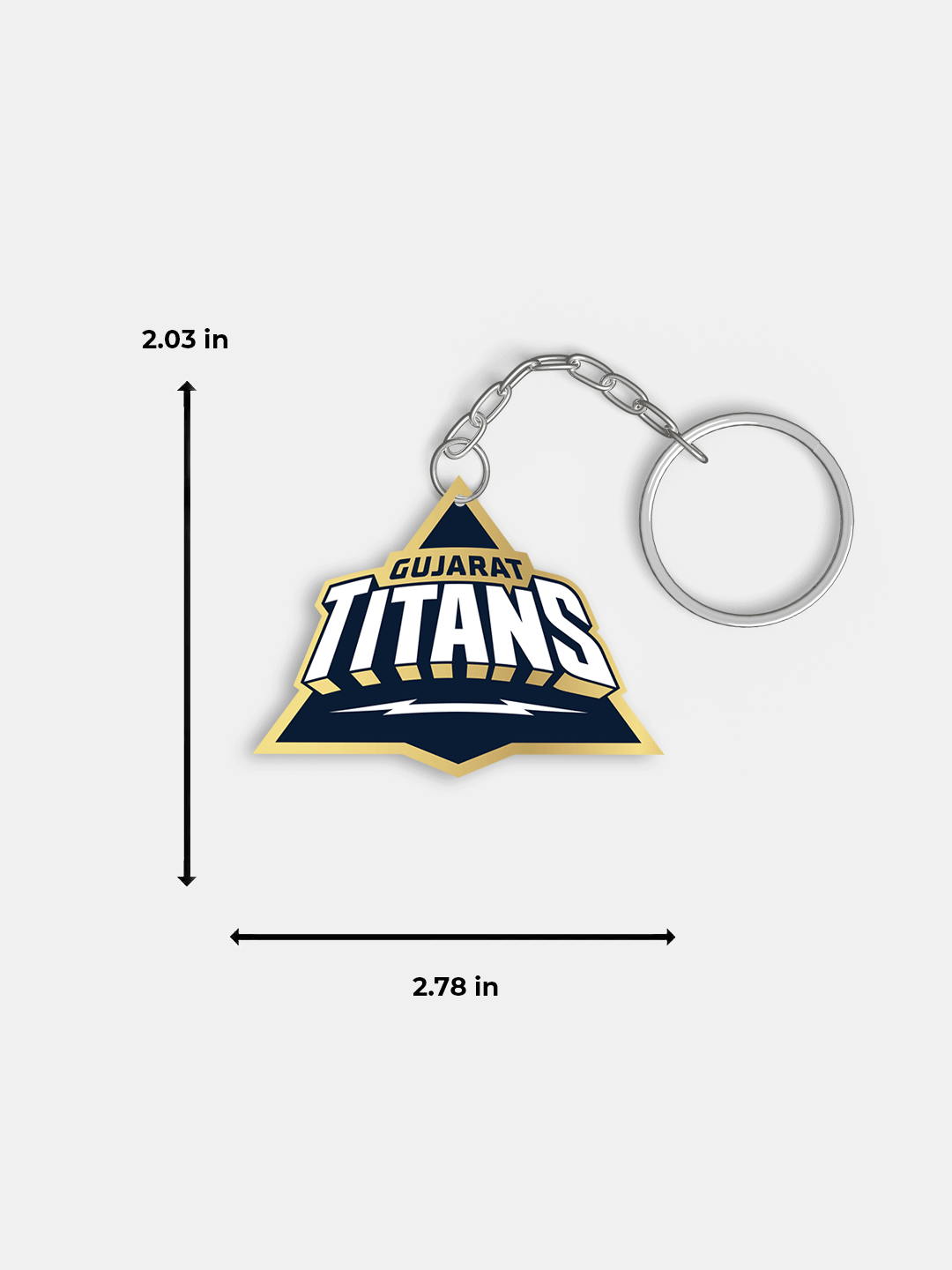 Gujarat Titans Navy Blue and White Digital Print GT Logo Metal Keychain - (Pack of 1) (6)