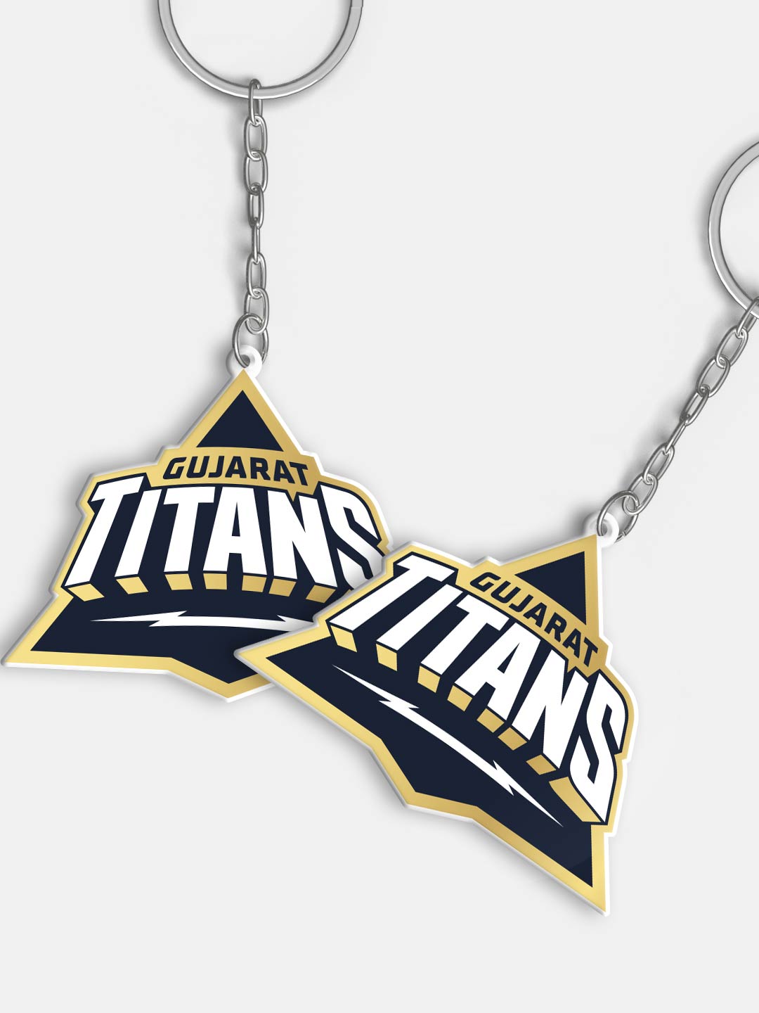 Gujarat Titans Navy Blue GT Logo and Hardik Acrylic Keychain - Pack of 2 (1)