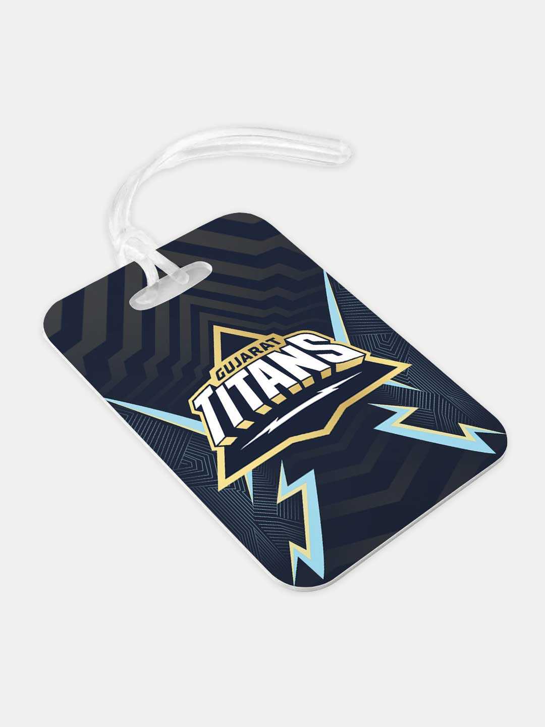 Gujarat Titans Navy Blue Logo Printed Plastic Luggage Bag Tags with Lanyard - Pack of 1 (1)