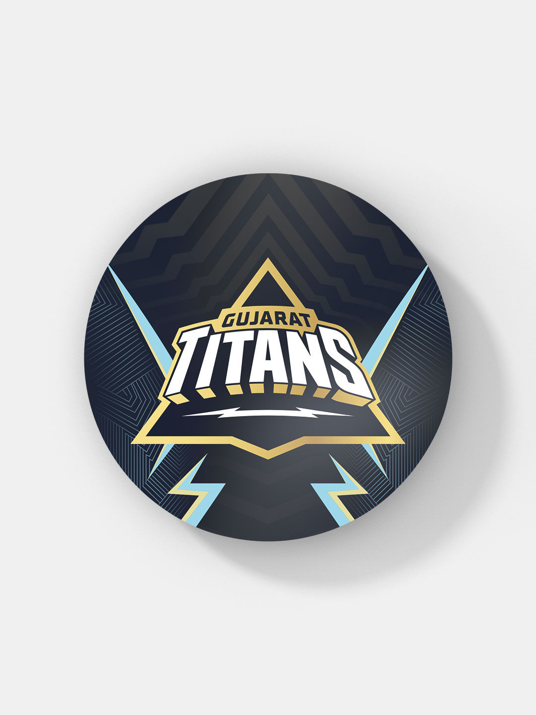 Gujarat Titans Navy Blue Printed GT Thunder Circular Rubber Coasters - Set of 4 (1)
