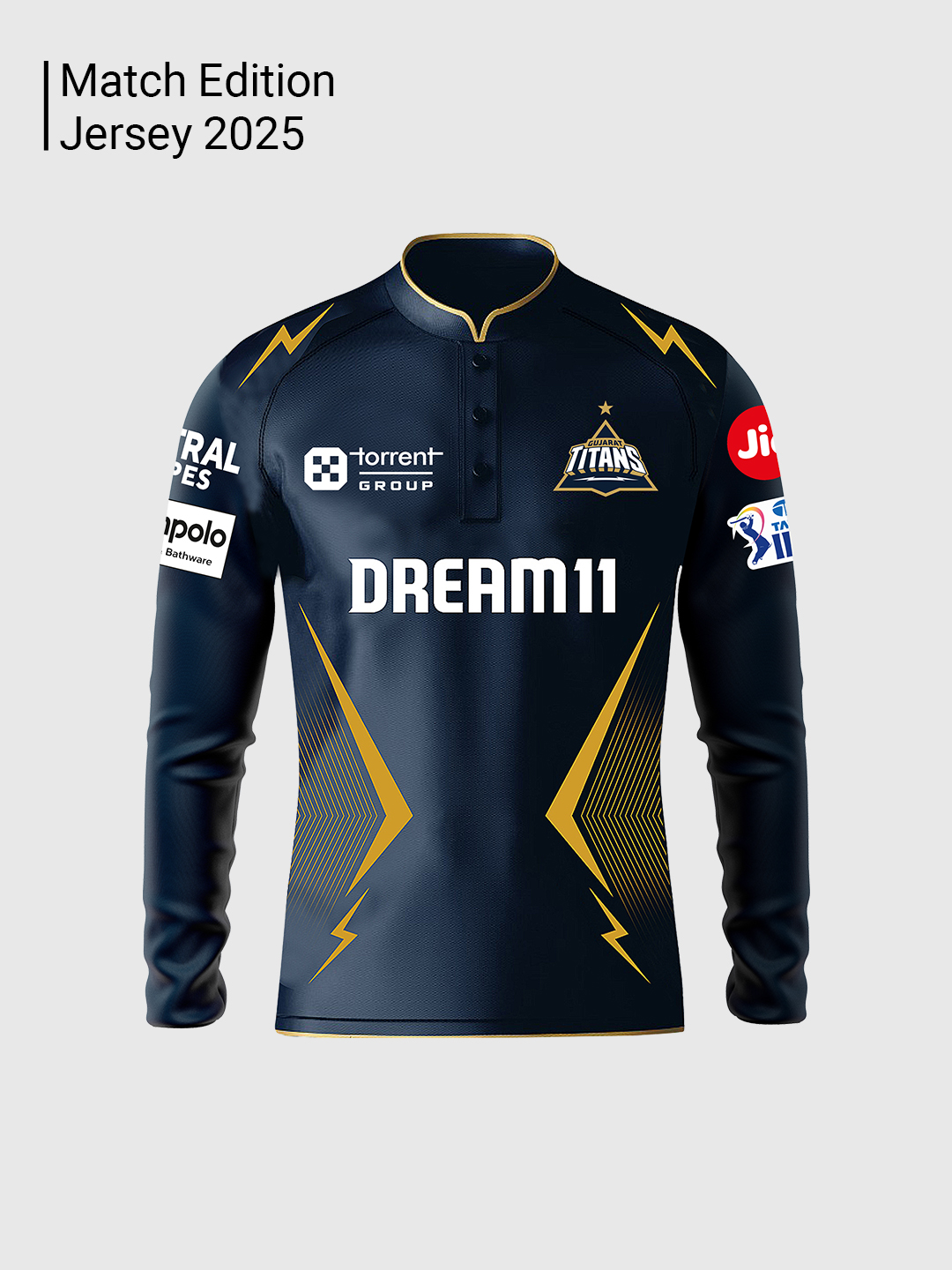 Gujarat Titans Official Men's Match Edition Long Sleeves Jersey 2025