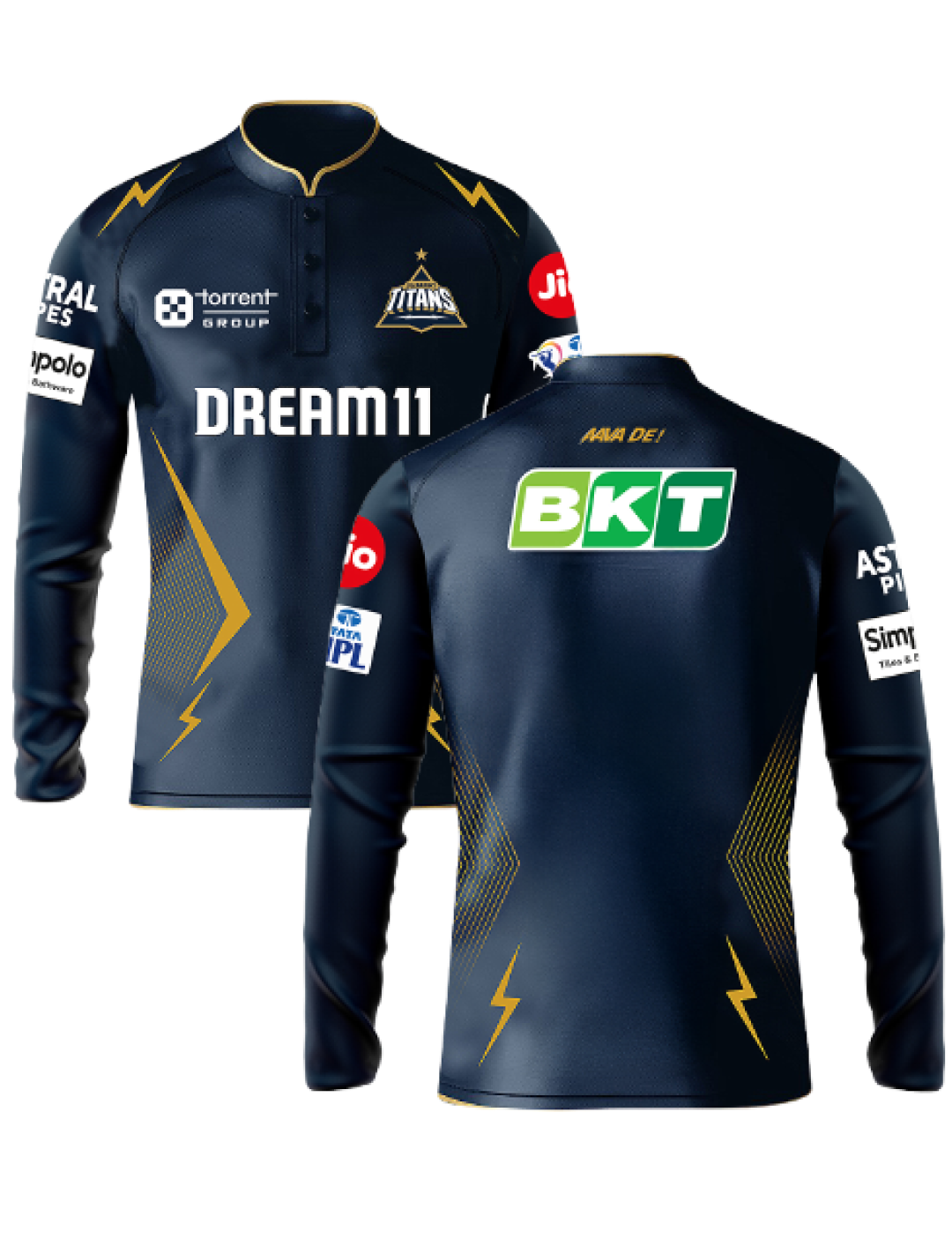 Gujarat Titans Official Men's Match Edition Long Sleeves Jersey 2025 - Customised (3)