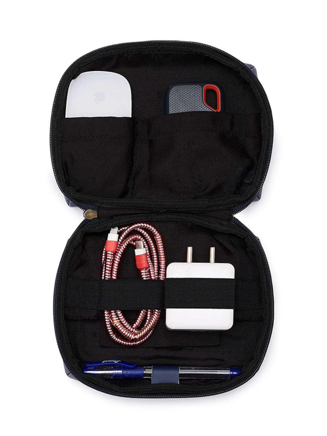Gujarat Titans Portable Electronics Accessories and Gadget Organizer Bag with Multi Compartments (Blue) (8)