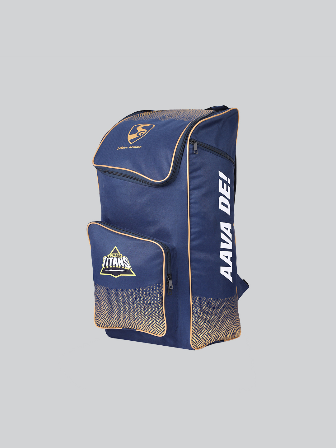 Gujarat Titans SG X GT 4.0 Junior Cricket Duffle Kitbag, Navy Blue with Gold Accents, Gujarat Titans Edition (3)