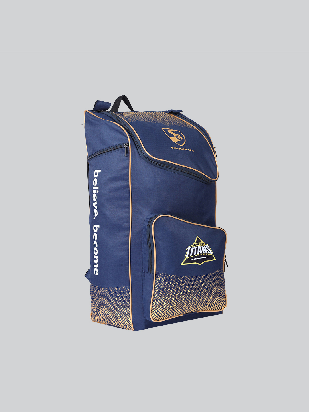 Gujarat Titans SG X GT 4.0 Junior Cricket Duffle Kitbag, Navy Blue with Gold Accents, Gujarat Titans Edition (4)