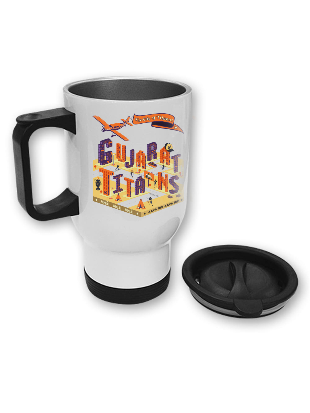Gujarat Titans Travel Mug with Vacuum Insulated Double-Walled Leakproof Lid Stainless Steel Mug - 450 ML (2)