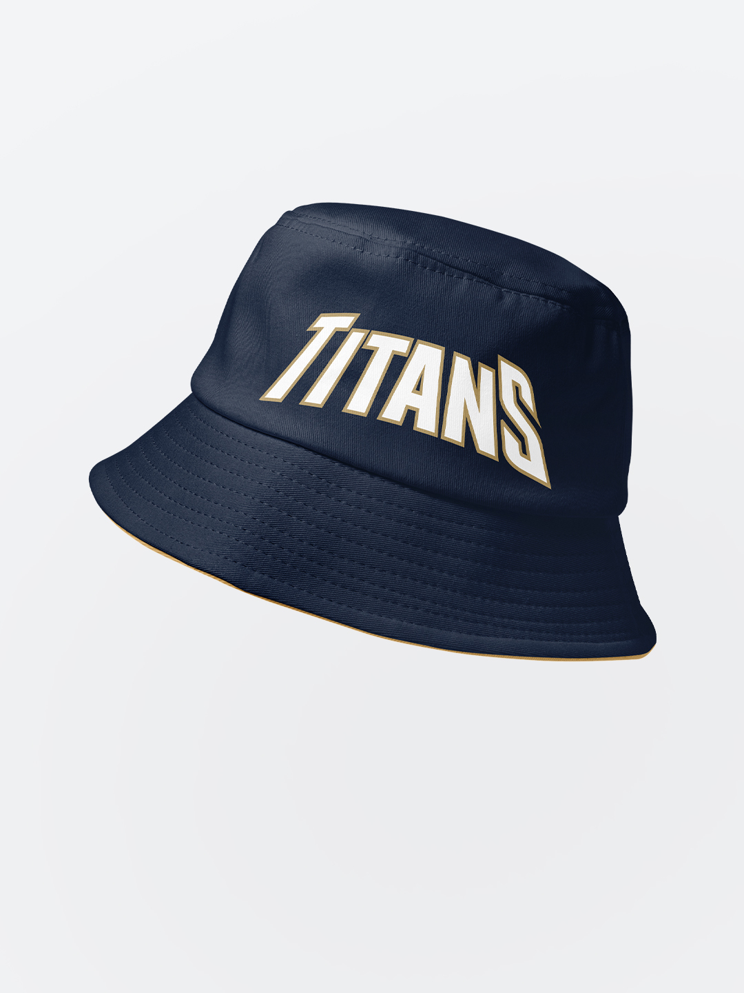 Unisex Navy Blue Embroidered Cotton Bucket Hat