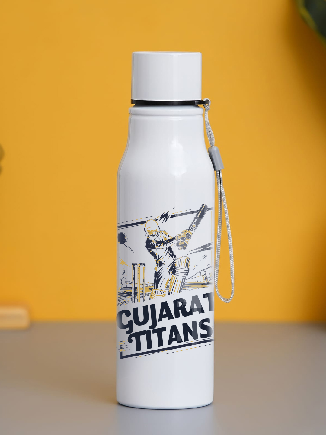 Single Walled, Easy to Carry, Leak-Proof, Rust Free, Stainless Steel Bottle - 750 ml (White/Blue)