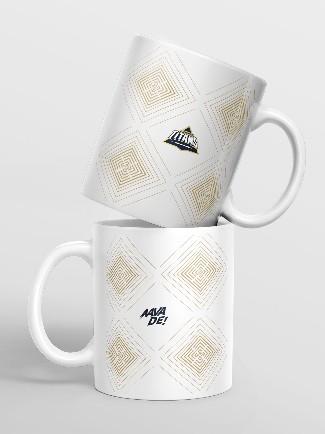 Gujarat Titans White and Navy Blue Printed Aava De Ceramic Glossy Coffee Mug 325 ml - (Pack of 1) (3)