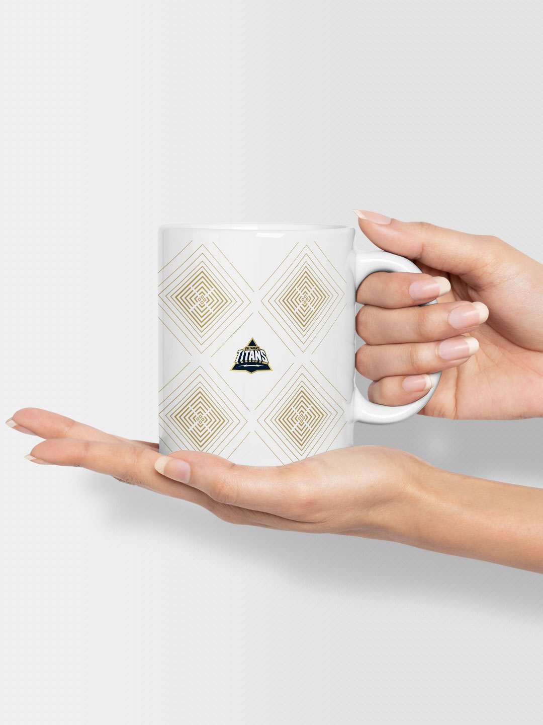 Gujarat Titans White and Navy Blue Printed Aava De Ceramic Glossy Coffee Mug 325 ml - (Pack of 1) (4)