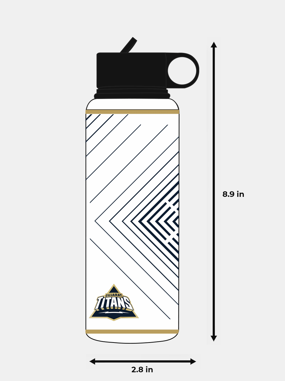 Gujarat Titans Whte and Black Printed Single Walled Aluminium Sports Sipper Bottle - 750 ML (4)
