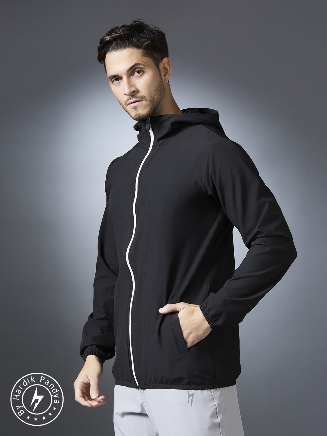 Accelerate Regular Fit Jacket in Black for Men
