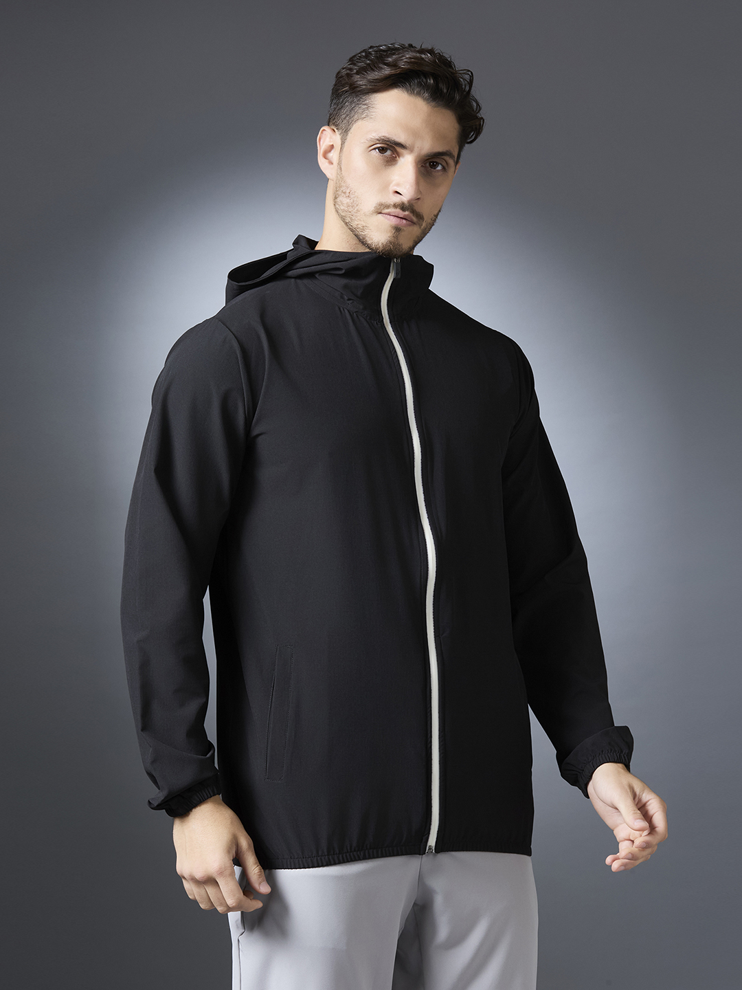 Hardik Pandya Accelerate Regular Fit Jacket in Black for Men
 (3)