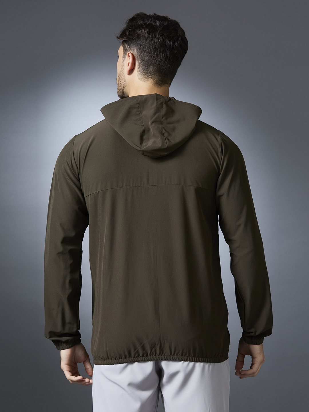Hardik Pandya Accelerate Regular Fit Jacket in Olive for Men (3)