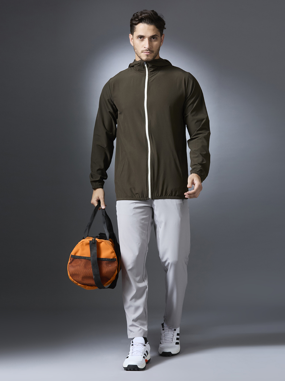 Hardik Pandya Accelerate Regular Fit Jacket in Olive for Men (4)