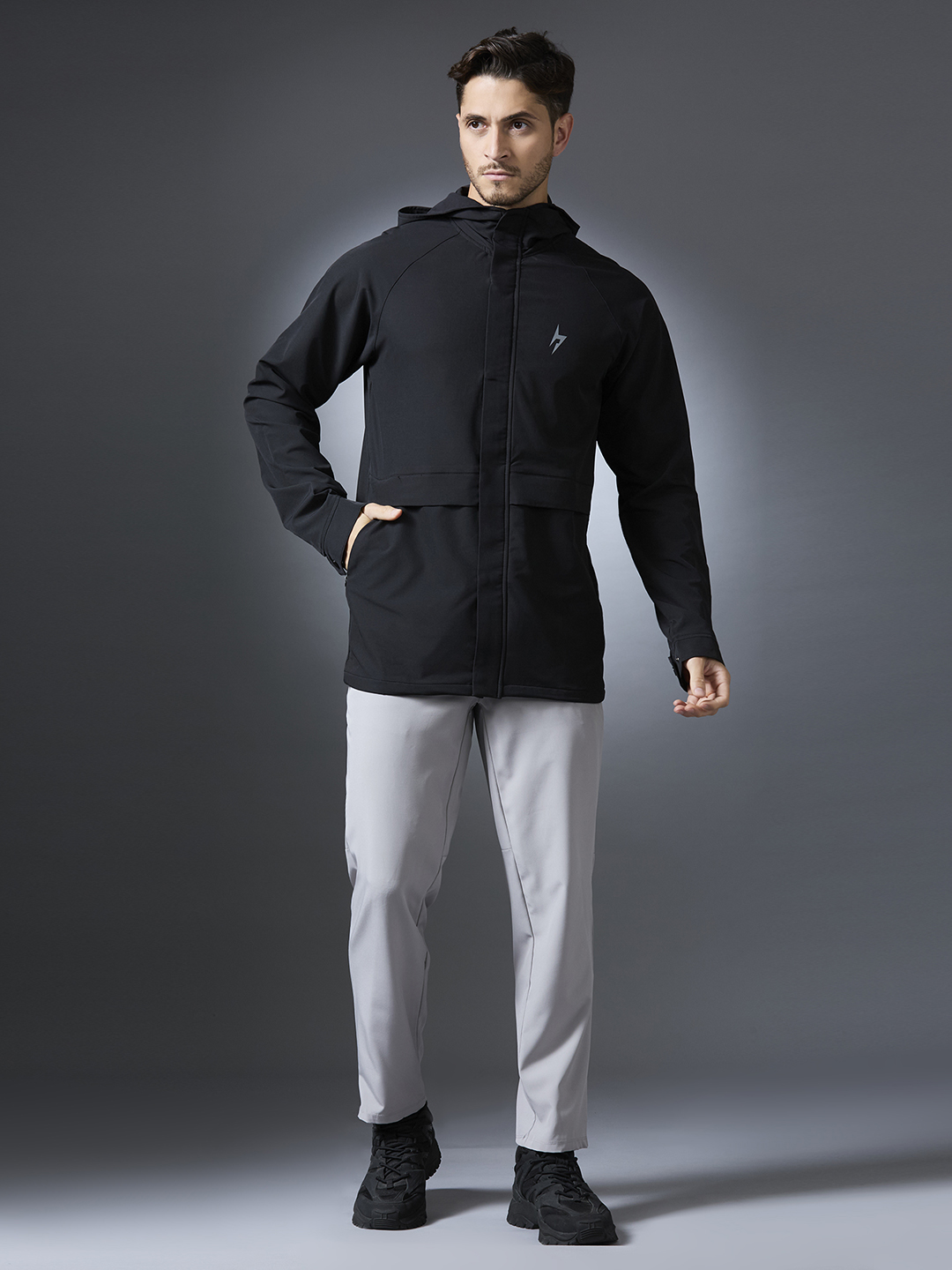 Hardik Pandya Ace Long-Sleeve Regular Fit Jacket in Black for Men (6)