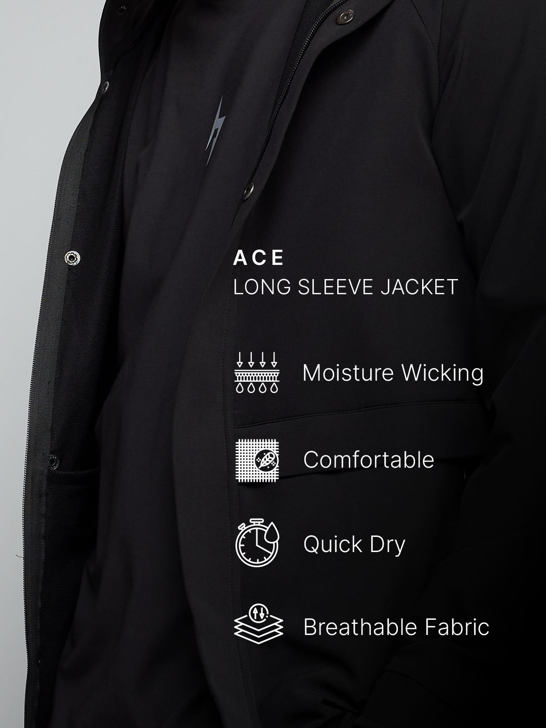 Hardik Pandya Ace Long-Sleeve Regular Fit Jacket in Black for Men (13)