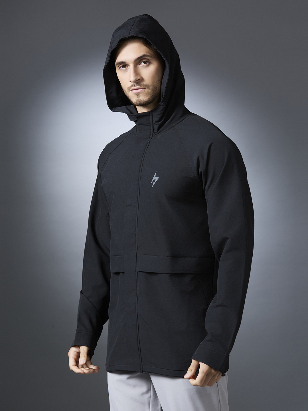Hardik Pandya Ace Long-Sleeve Regular Fit Jacket in Black for Men (3)