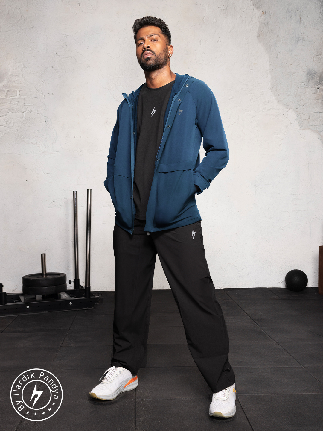 Hardik Pandya Ace Long-Sleeve Regular Fit Jacket in Teal for Men (1)