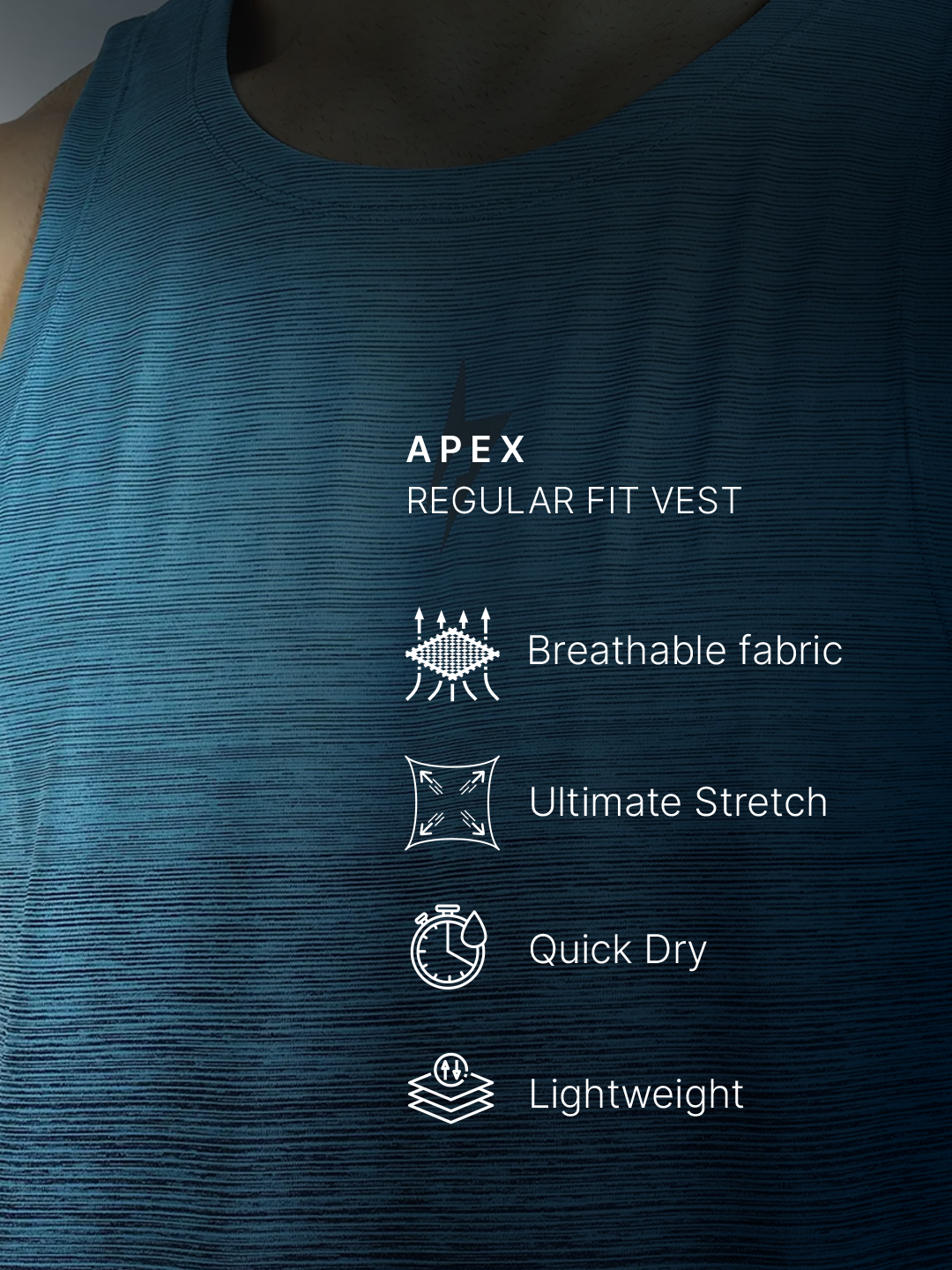 Hardik Pandya Apex Regular Fit Vest in Scuba Blue For Men (9)