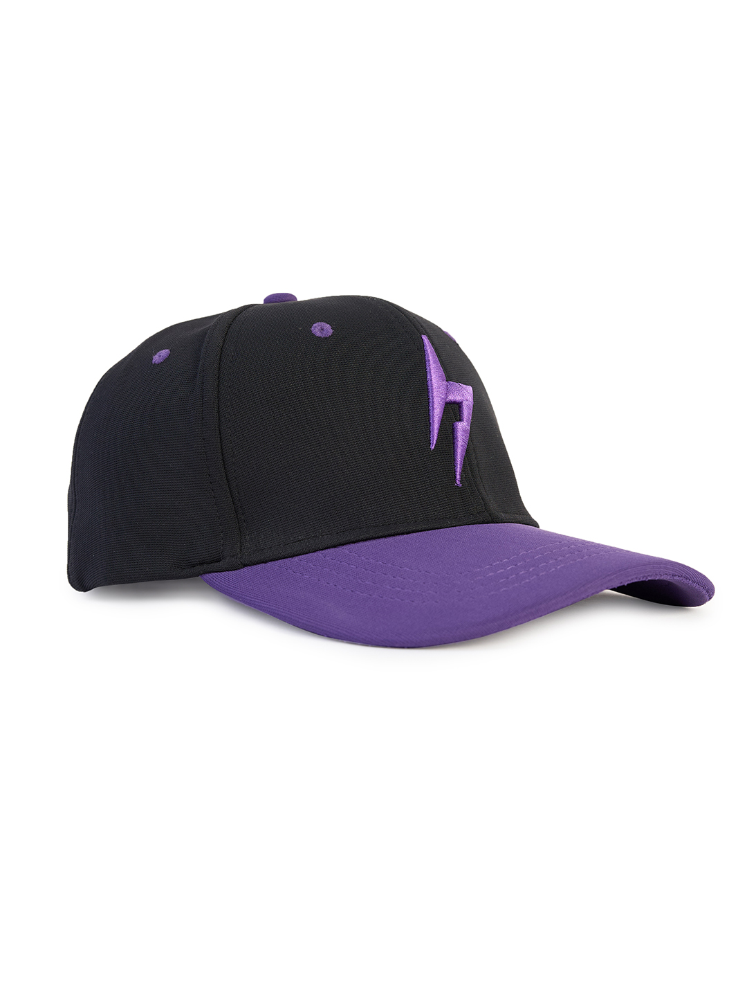 Hardik Pandya Bolt Mesh Snapback Adjustable Hiphop Polyester Cap (Black Purple) (8)