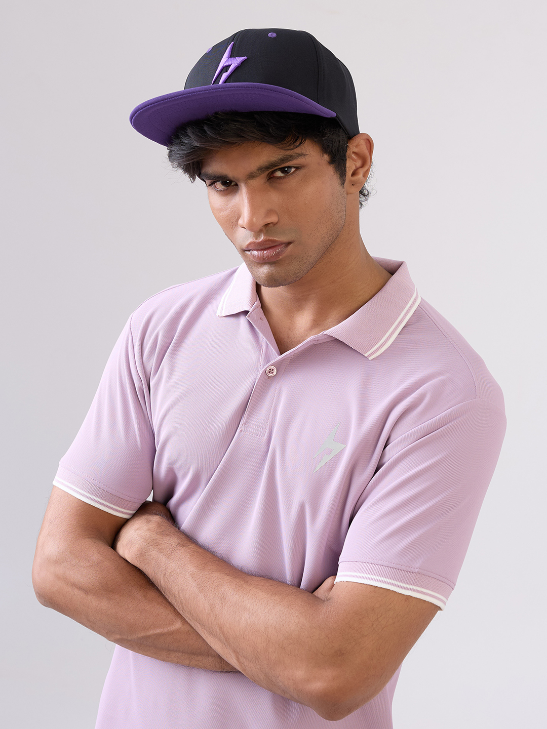 Hardik Pandya Bolt Mesh Snapback Adjustable Hiphop Polyester Cap (Black Purple) (2)