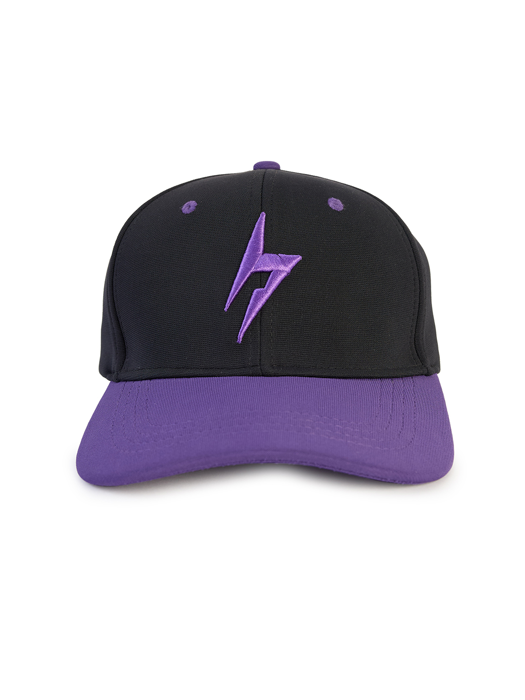 Hardik Pandya Bolt Mesh Snapback Adjustable Hiphop Polyester Cap (Black Purple) (3)