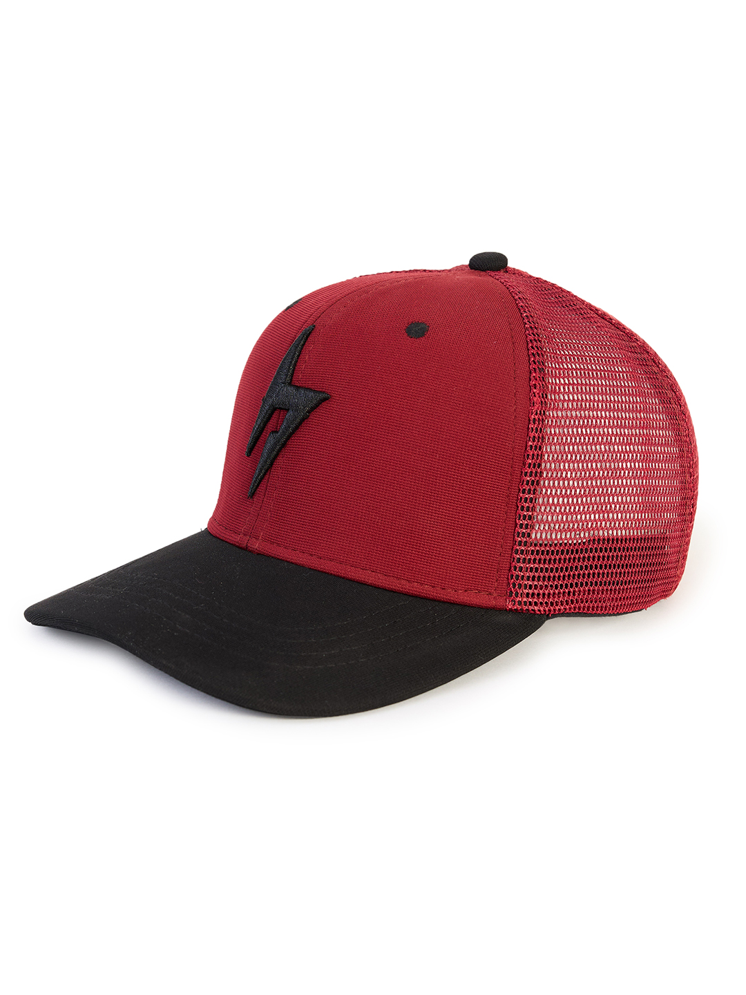 Hardik Pandya Bolt Mesh Snapback Adjustable Hiphop Polyester Cap (Red Black) (7)