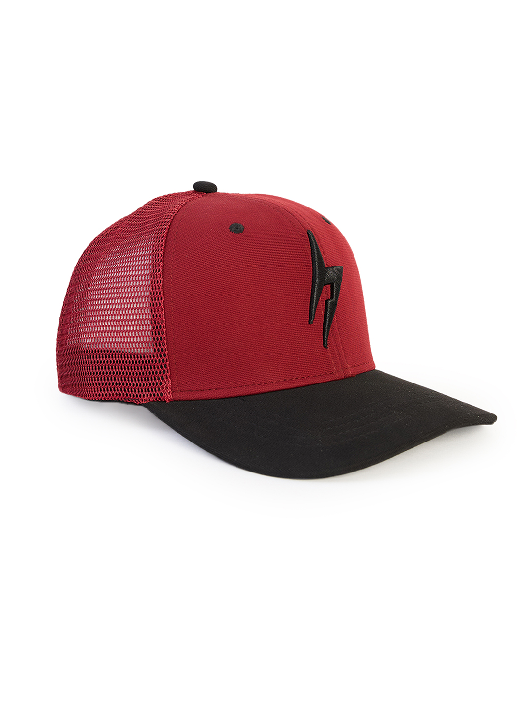 Hardik Pandya Bolt Mesh Snapback Adjustable Hiphop Polyester Cap (Red Black) (8)
