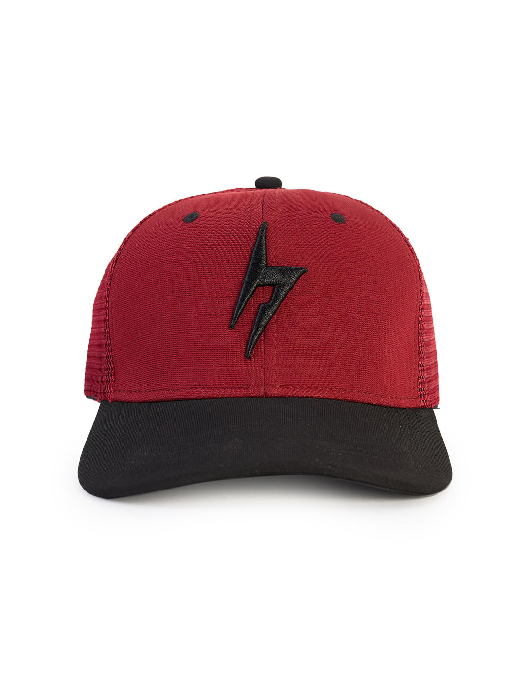 Hardik Pandya Bolt Mesh Snapback Adjustable Hiphop Polyester Cap (Red Black) (3)