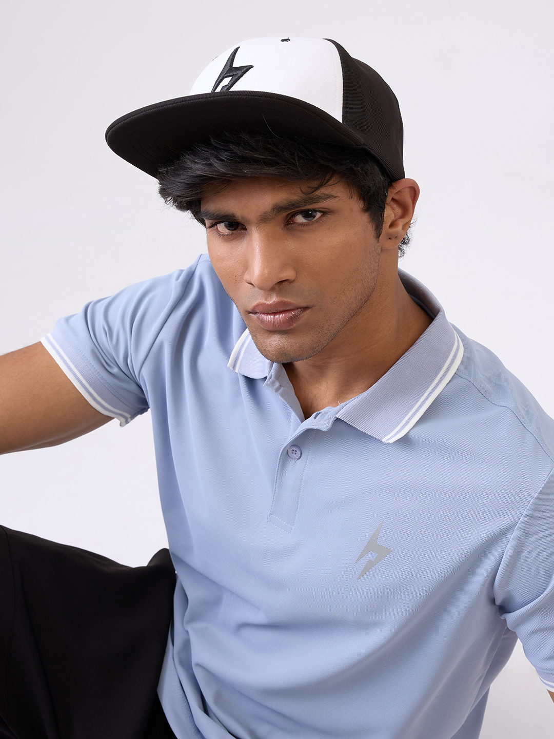 Hardik Pandya Bolt Mesh Snapback Adjustable Hiphop Polyester Cap (White Black) (2)