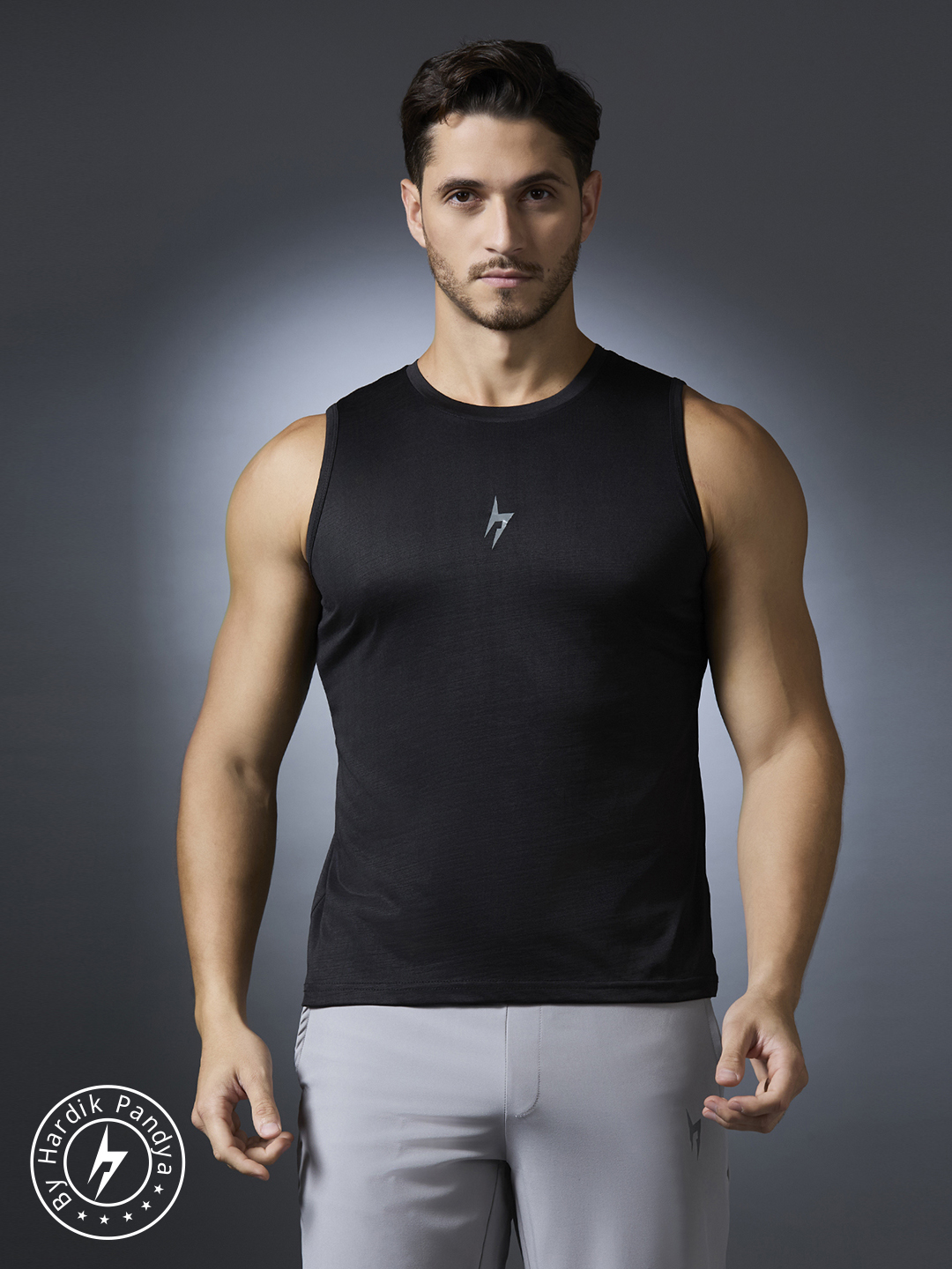 Hardik Pandya Compression Men's Regular Fit Vest in Black