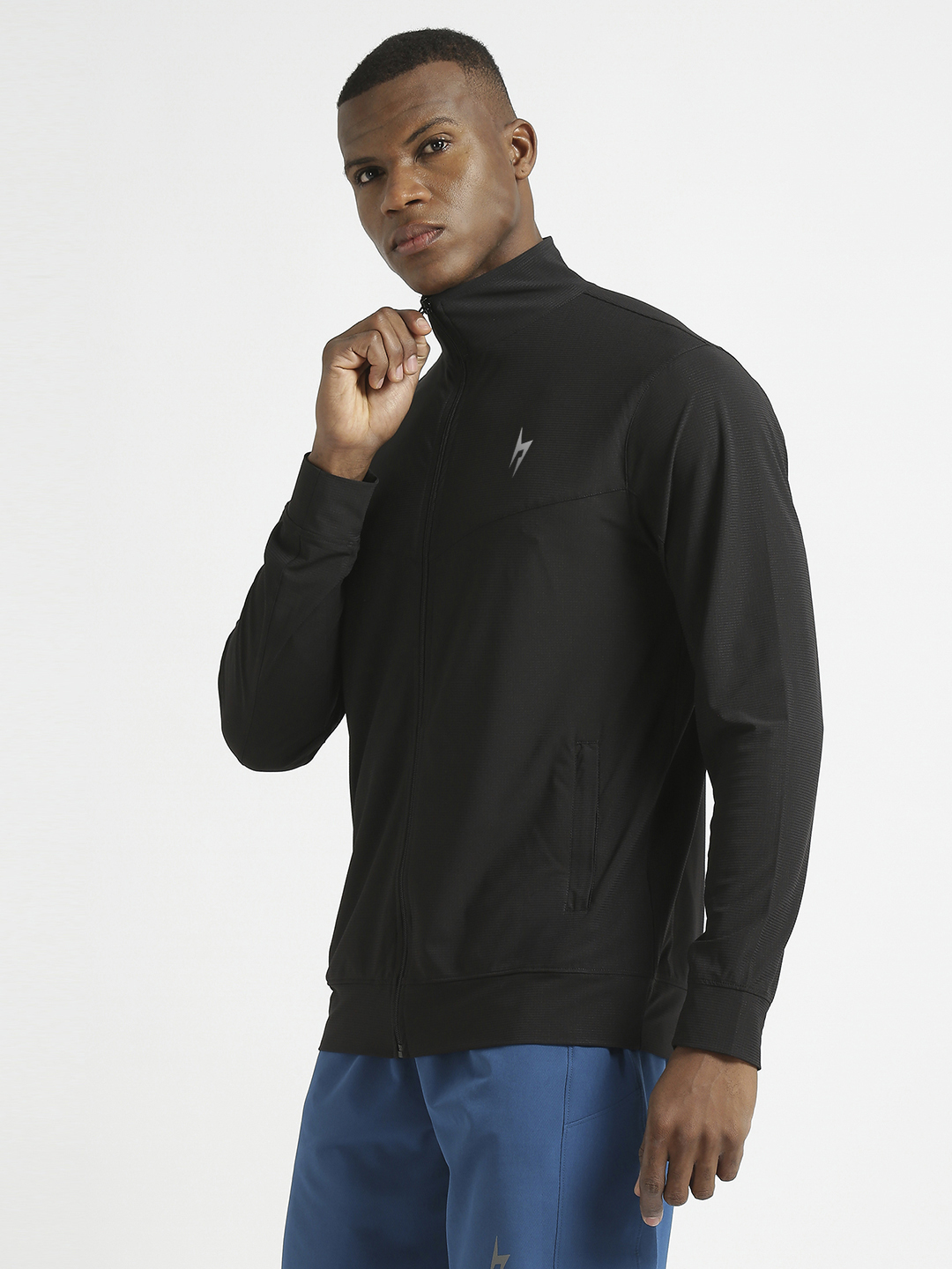 Hardik Pandya Elevate Long-Sleeve Regular Fit Performance Jacket in Black for Men (2)