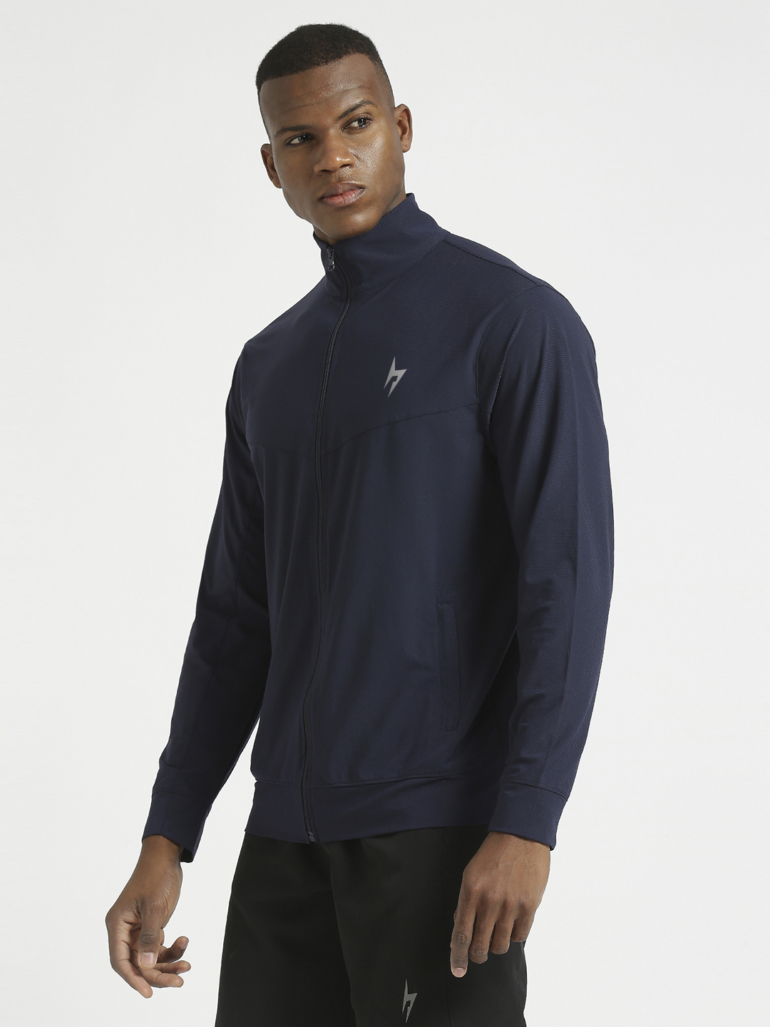 Hardik Pandya Elevate Long-Sleeve Regular Fit Performance Jacket in Navy Blue for Men (2)