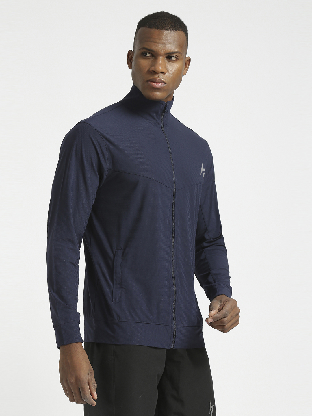 Hardik Pandya Elevate Long-Sleeve Regular Fit Performance Jacket in Navy Blue for Men (3)