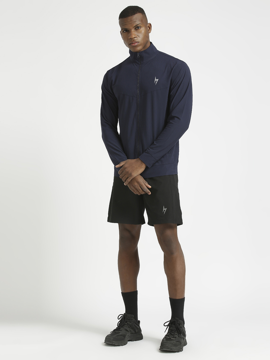 Hardik Pandya Elevate Long-Sleeve Regular Fit Performance Jacket in Navy Blue for Men (4)