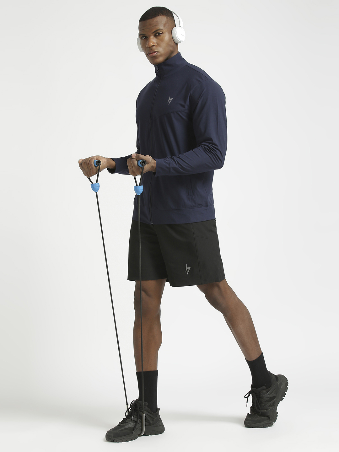 Hardik Pandya Elevate Long-Sleeve Regular Fit Performance Jacket in Navy Blue for Men (5)