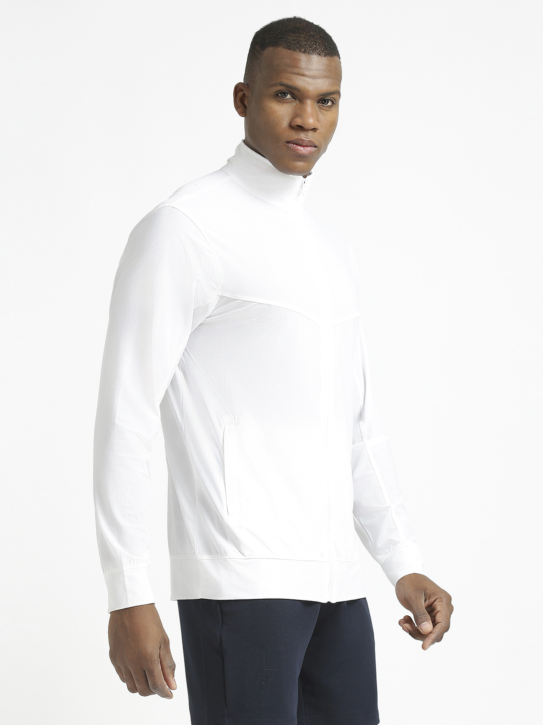 Hardik Pandya Elevate Long-Sleeve Regular Fit Performance Jacket in White for Men (6)